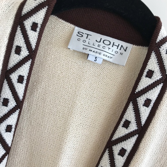 🚫SOLD🚫 St. John Short Sleeve Brown/Cream Jacket - Picture 4 of 6